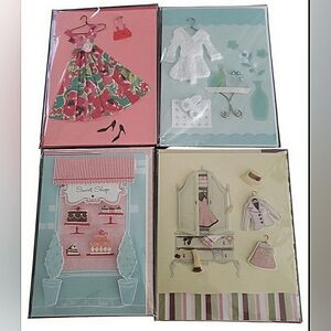 4 New Handmade 3D Blank Greeting Cards Set